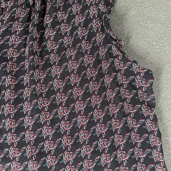 Ann Taylor Factory Womens LP Sleeveless Ruffle Sleeve Split Neck Shell Tank Top - Picture 4 of 7